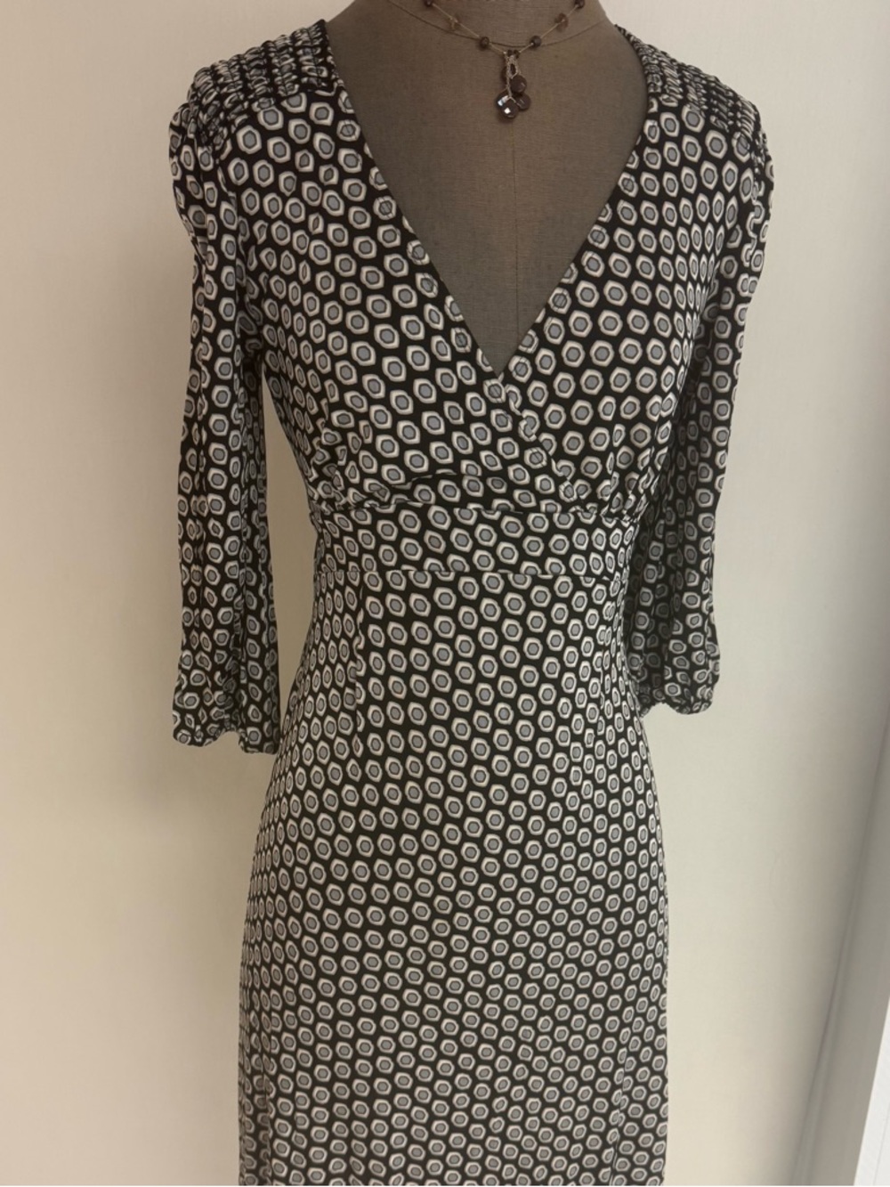 MIMI MATERNITY Geometric Midi Wrap Dress NWOT